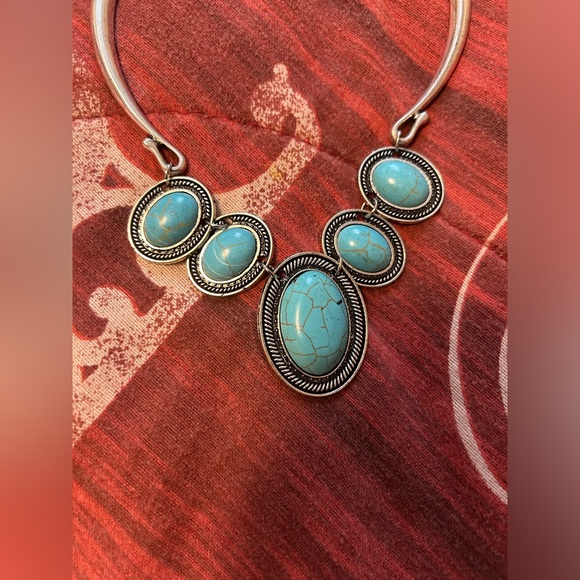 Turquoise Earrings and Necklace Set - Picture 6 of 8